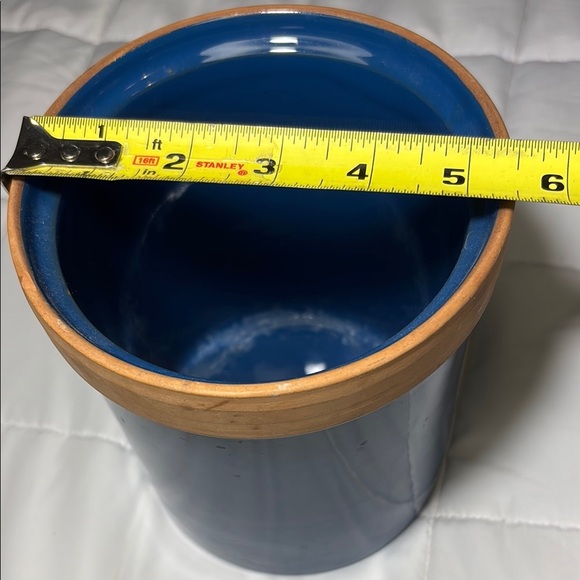 Blue Ceramic Crock Jar - Picture 2 of 6
